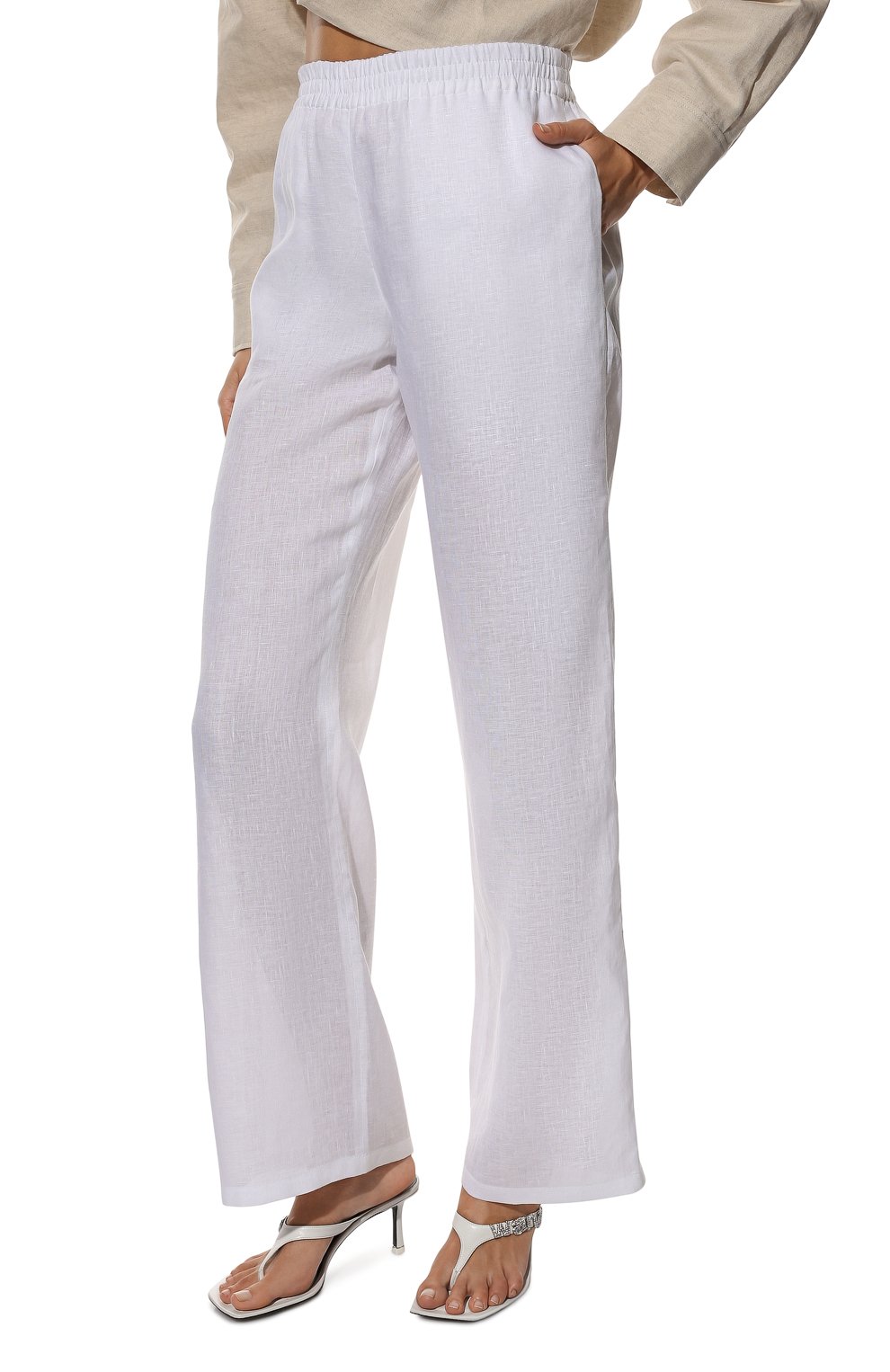 Льняные брюки EMPORIO ARMANI белого цвета по цене 39150 руб., арт. INP2PT/I2057, фото 3 Льняные брюки EMPORIO ARMANI, арт. INP2PT/I2057, фото 3