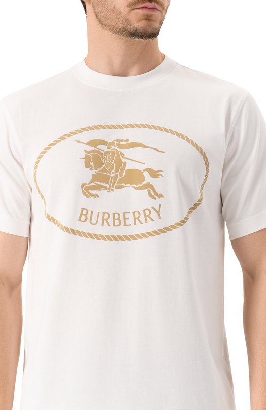 Хлопковая футболка Burberry 8110112 Белый  8110112 Фото 5