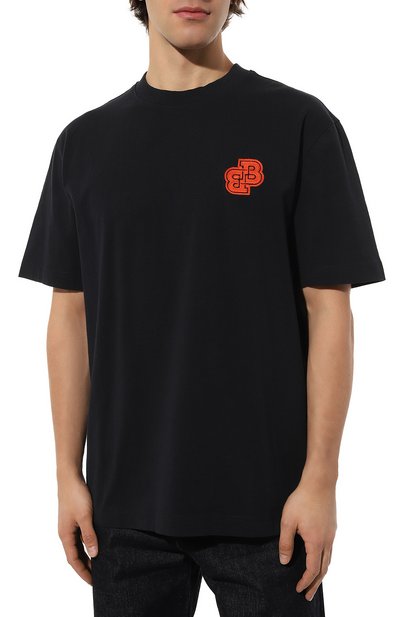 Хлопковая футболка BOSS ORANGE темно-синего цвета по цене 5280 руб., арт. 50483464, фото 3 Хлопковая футболка BOSS ORANGE, арт. 50483464, фото 3