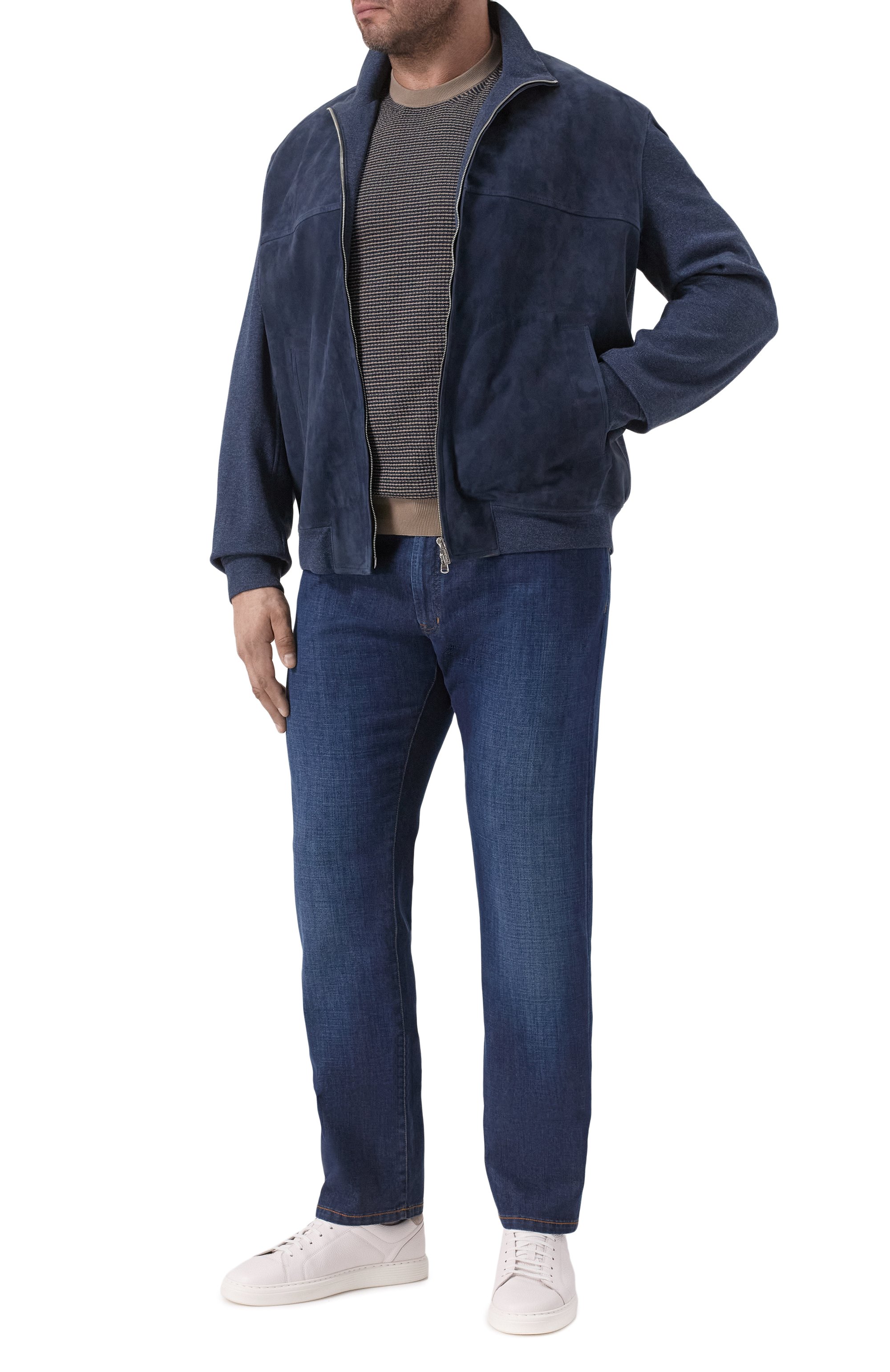 Комбинированный кардиган CORTIGIANI темно-синего цвета по цене 282500 руб., арт. 2AG652, фото 2 Комбинированный кардиган CORTIGIANI, арт. 2AG652, фото 2