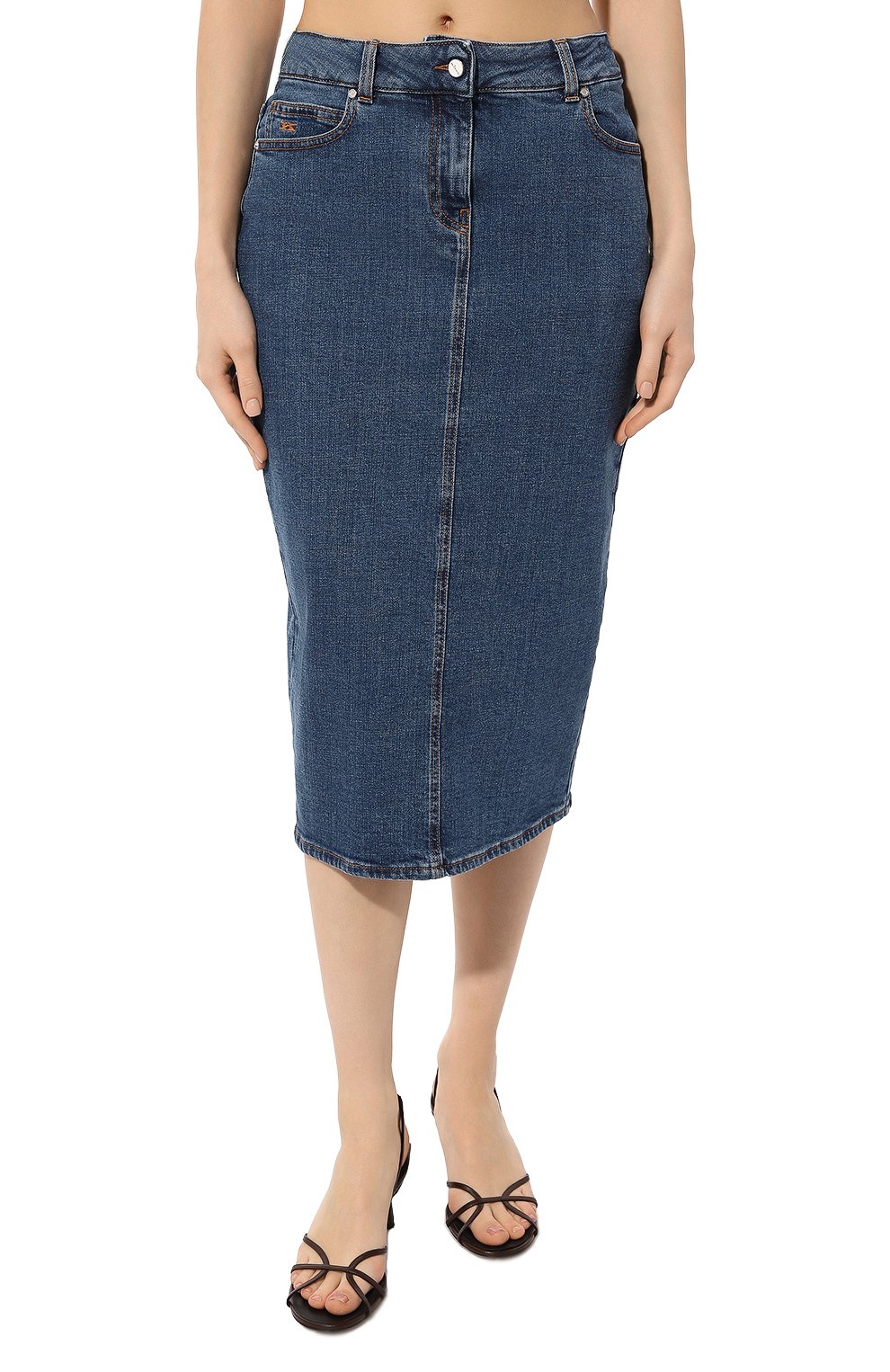 Джинсовая юбка KITON темно-синего цвета по цене 93300 руб., арт. DJ57201K0900D, фото 3 Джинсовая юбка KITON, арт. DJ57201K0900D, фото 3