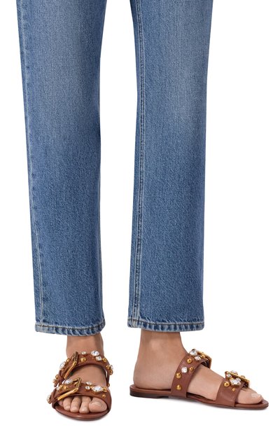 Женские кожаные шлепанцы DOLCE & GABBANA, арт. CQ0688/A6745