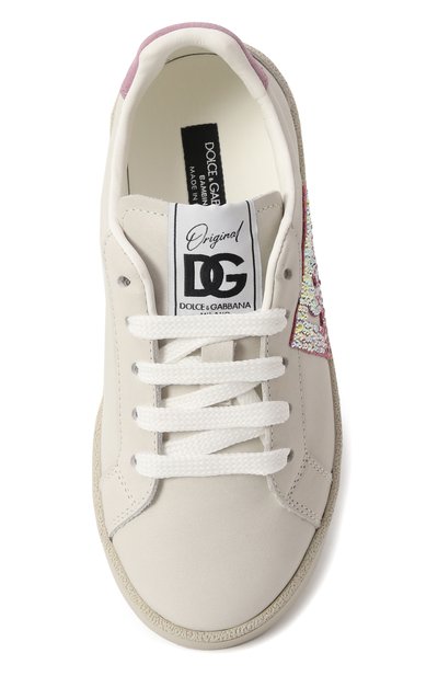 Кожаные кеды DOLCE & GABBANA, арт. D11324/AW775/29-36, фото 4