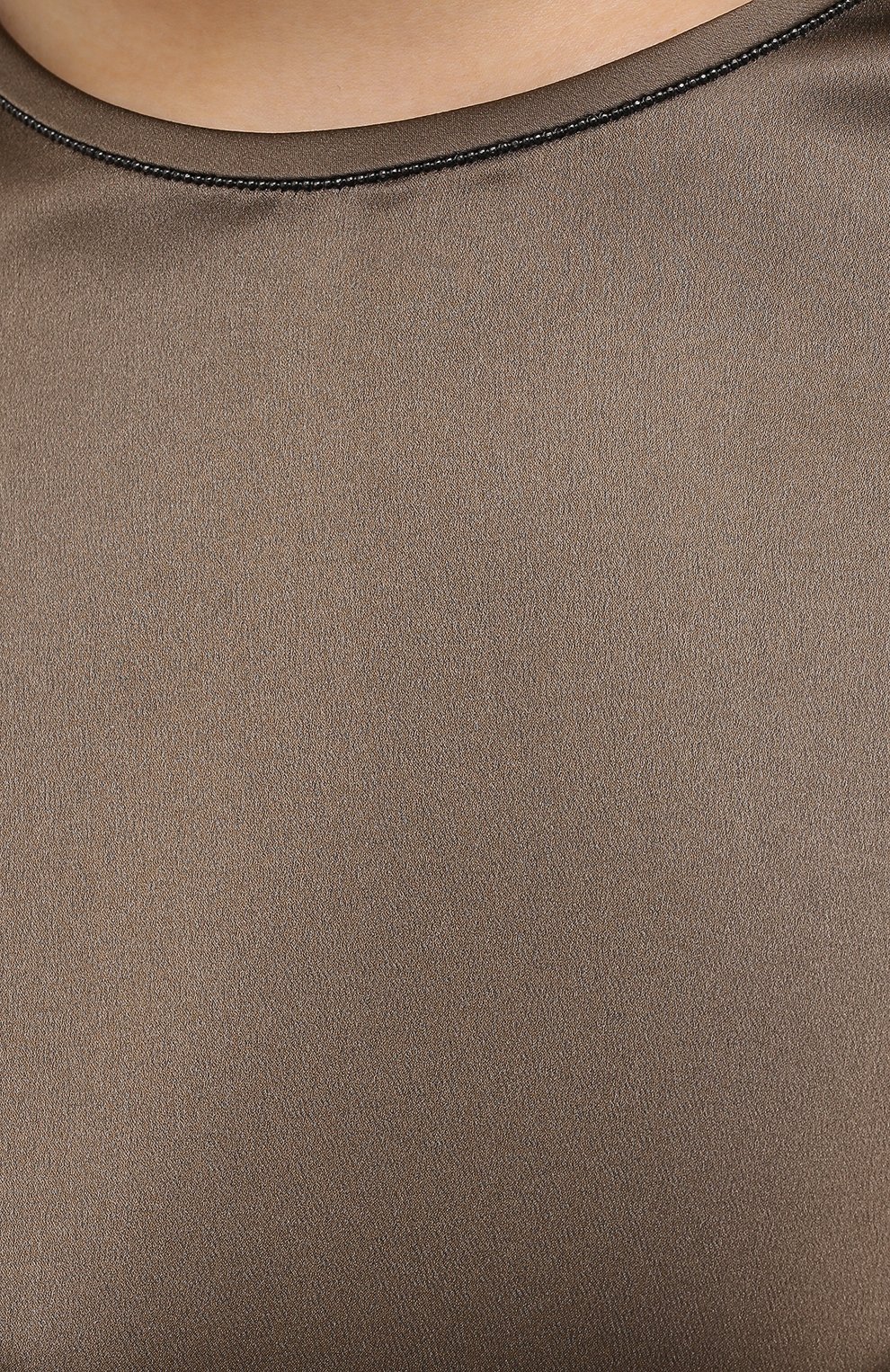 Шелковый топ BRUNELLO CUCINELLI хаки цвета по цене 96350 руб., арт. M0C59DE310, фото 5 Шелковый топ BRUNELLO CUCINELLI, арт. M0C59DE310, фото 5