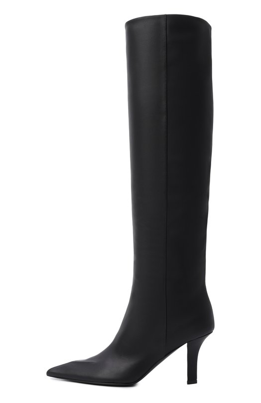 Кожаные сапоги Christine Slouch 80 Amina Muaddi CHRISTINE SL0UCH B00T 80/CALF Чёрный  CHRISTINE SL0UCH B00T 80/CALF Фото 4