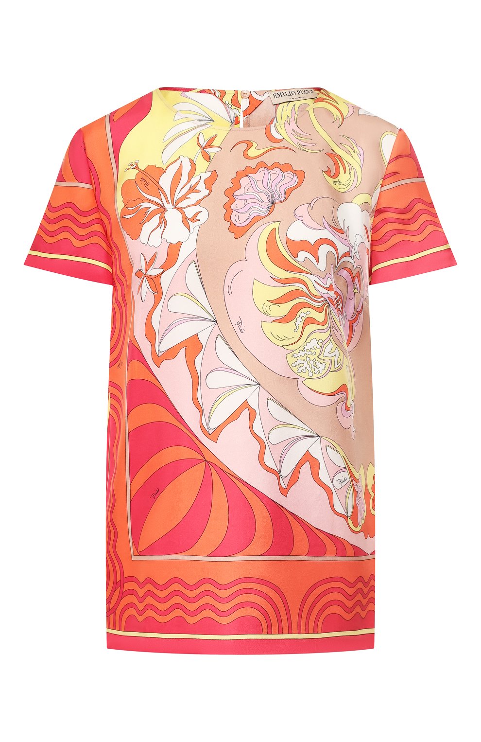 Шелковый топ EMILIO PUCCI розового цвета по цене 88950 руб., арт. 0ERM21/0E731, фото 1 Шелковый топ EMILIO PUCCI, арт. 0ERM21/0E731, фото 1