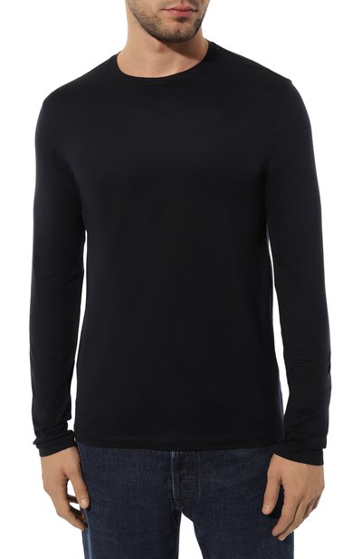 Лонгслив из шелка и хлопка CORNELIANI темно-синего цвета по цене 42800 руб., арт. 91G550-3125023, фото 3 Лонгслив из шелка и хлопка CORNELIANI, арт. 91G550-3125023, фото 3