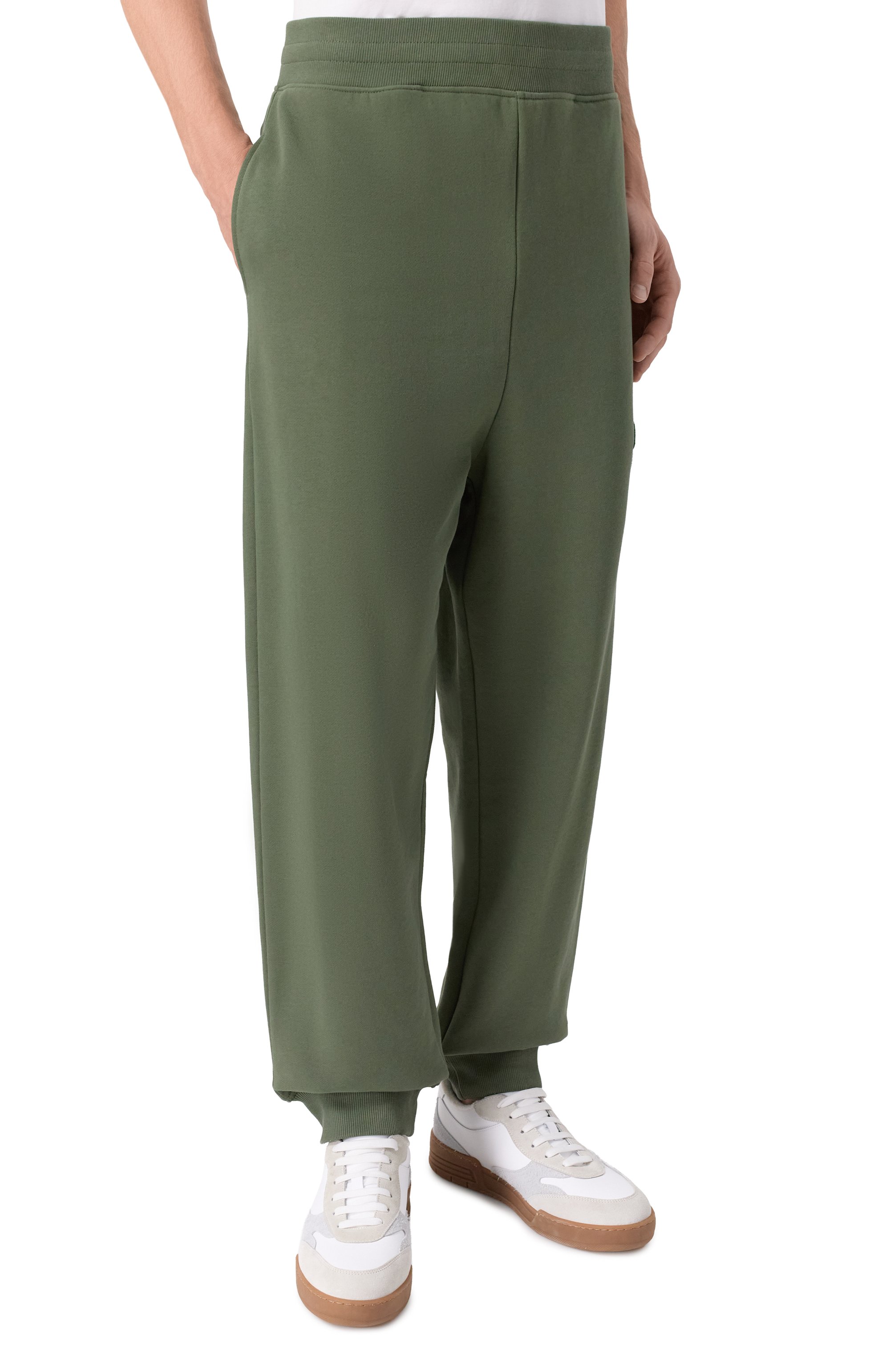 Хлопковые джоггеры MOSCHINO темно-зеленого цвета по цене 29950 руб., арт. A6808/4418, фото 3 Хлопковые джоггеры MOSCHINO, арт. A6808/4418, фото 3