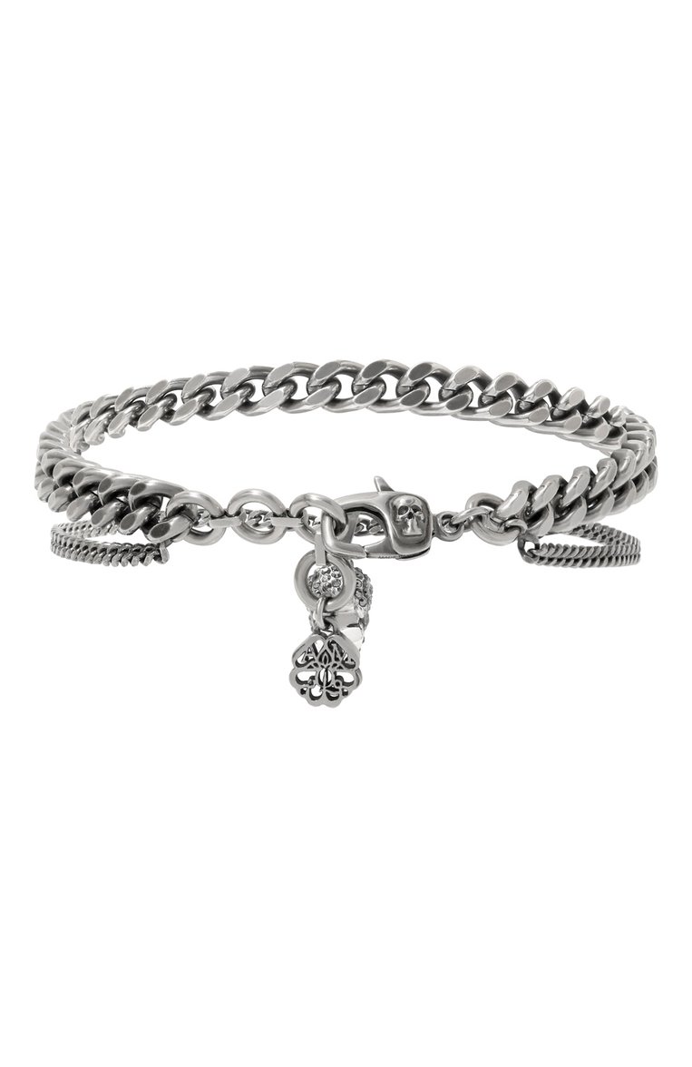Мужской браслет ALEXANDER MCQUEEN серебряного цвета, арт. 689416/I94VY | Фото 3 (Нос: Не проставлено; Региональные ограничения белый список (Axapta Mercury): Не проставлено; Материал: Металл)