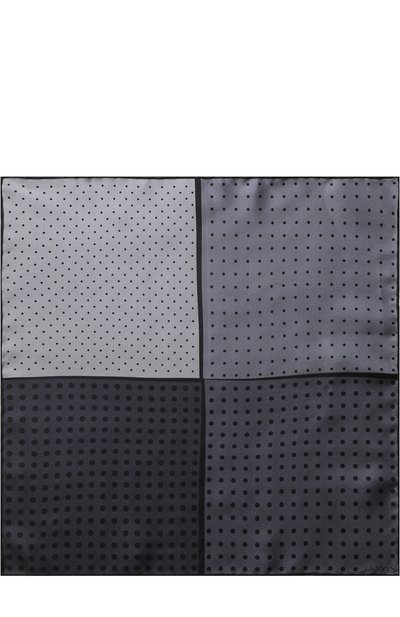 Шелковый платок с узором LANVIN серого цвета по цене 7995 руб., арт. 2368/HANDKERCHIEF, фото 3 Шелковый платок с узором LANVIN, арт. 2368/HANDKERCHIEF, фото 3