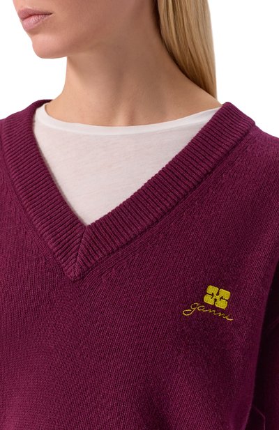 Свитер из шерсти и вискозы GANNI, арт. K2590, фото 5