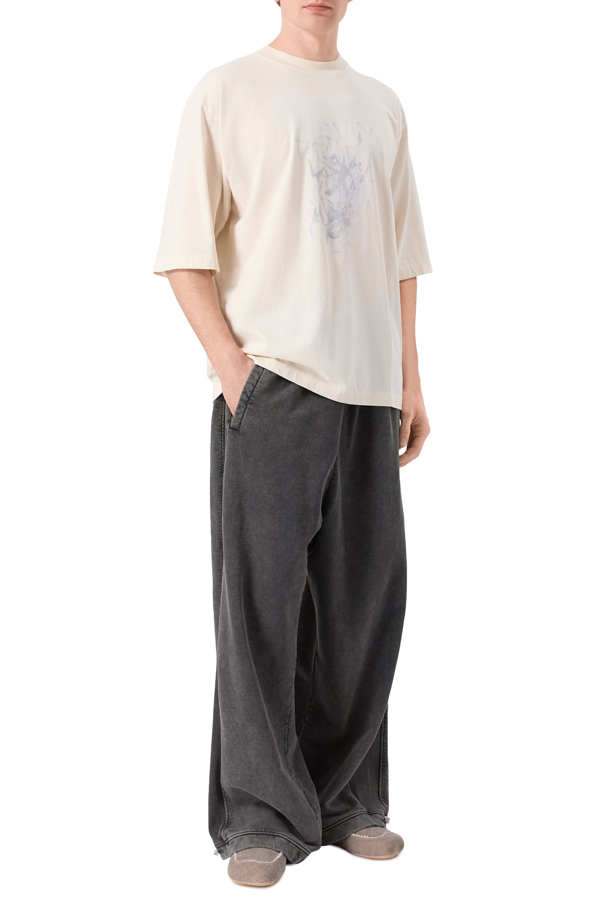 Хлопковая футболка ROADLESS кремового цвета по цене 16950 руб., арт. RSS-TSP 2, фото 2 Хлопковая футболка ROADLESS, арт. RSS-TSP 2, фото 2