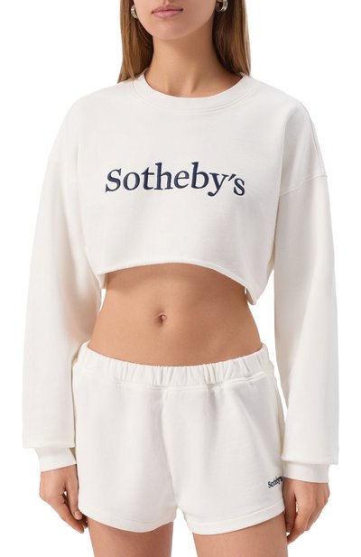 Хлопковый свитшот frame x sotheby's FRAME DENIM белого цвета по цене 39950 руб., арт. WE25JSS002, фото 3 Хлопковый свитшот frame x sotheby's FRAME DENIM, арт. WE25JSS002, фото 3