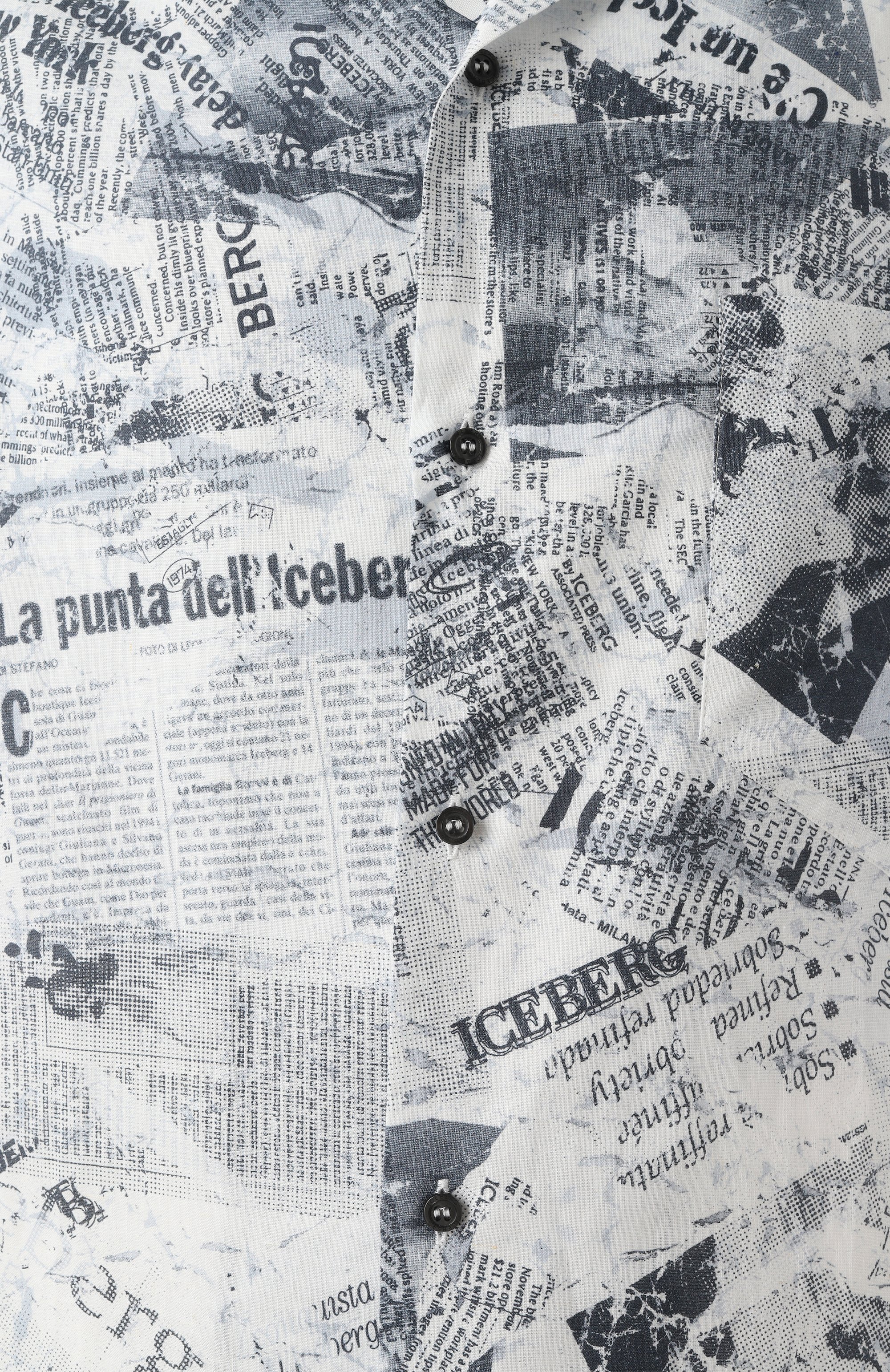 Рубашка изо льна и хлопка ICEBERG голубого цвета по цене 33900 руб., арт. G060/3603, фото 6 Рубашка изо льна и хлопка ICEBERG, арт. G060/3603, фото 6