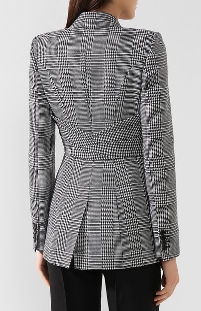 Шерстяной жакет ALEXANDER MCQUEEN черно-белого цвета по цене 420000 руб., арт. 584785/QJAAH, фото 4 Шерстяной жакет ALEXANDER MCQUEEN, арт. 584785/QJAAH, фото 4