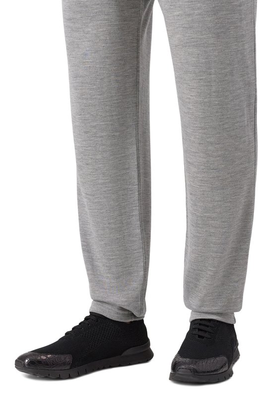 Текстильные кроссовки Kiton USSFITBN0134203 Чёрный  USSFITBN0134203 Фото 3