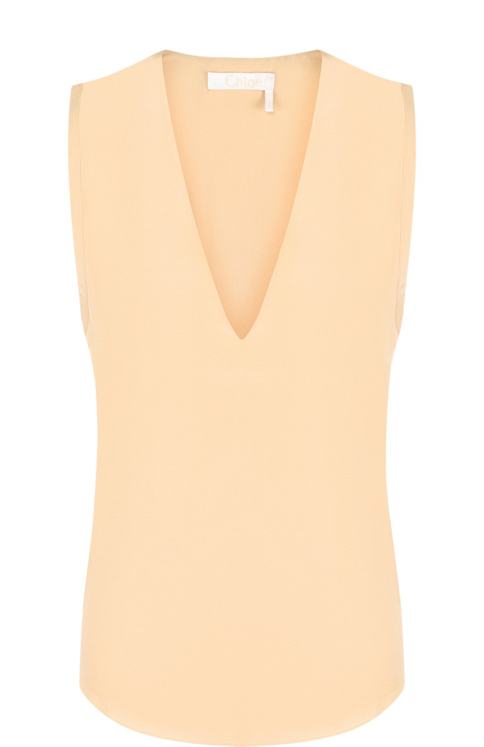 Однотонный шелковый топ с v-образным вырезом CHLOÉ, арт. CHC18AHT40004, фото 1
