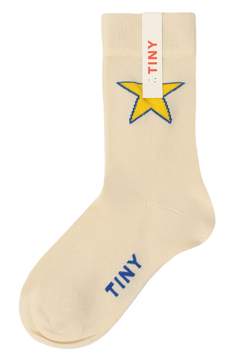 Детские хлопковые носки TINYCOTTONS кремового цвета, арт. SS24-383 | Фото 1 (Материал: Текстиль, Хлопок; Нос: Не проставлено; Мальчики Кросс-КТ: Носки)