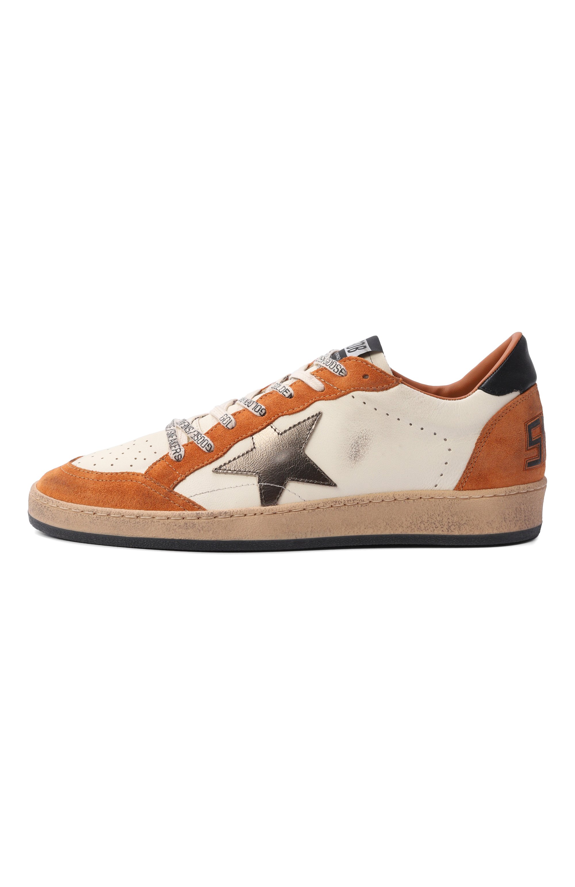 Кожаные кеды ballstar GOLDEN GOOSE DELUXE BRAND кремового цвета по цене 68200 руб., арт. GMF00117.F008720, фото 3 Кожаные кеды ballstar GOLDEN GOOSE DELUXE BRAND, арт. GMF00117.F008720, фото 3