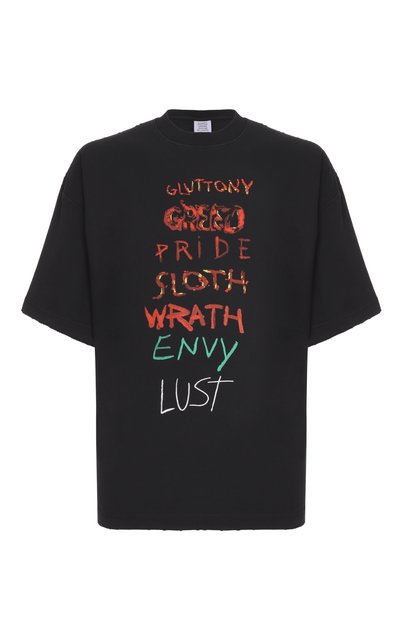 Мужская хлопковая футболка VETEMENTS, арт. ME76TR196BX/1200 LIGHT JERSEY