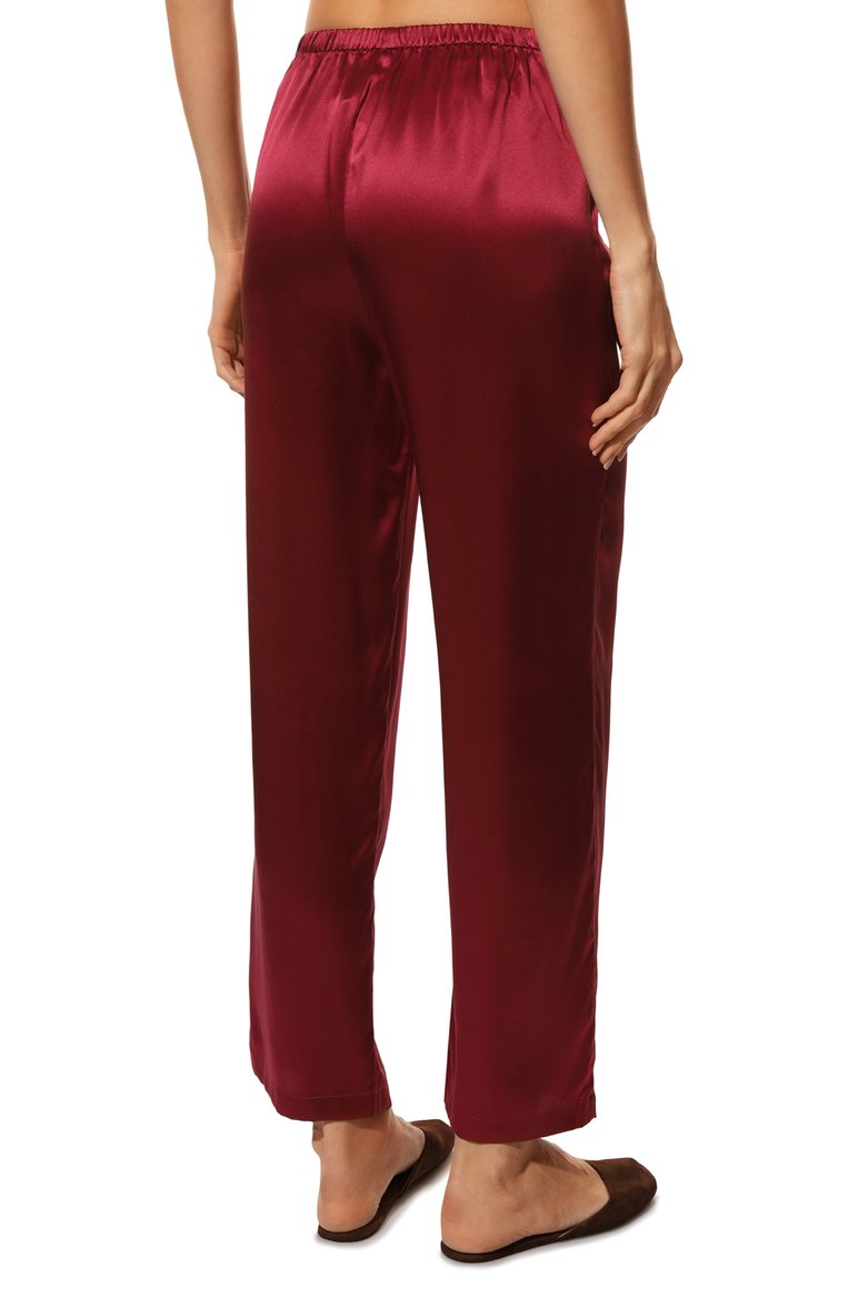 Женская шелковая пижама LUNA DI SETA красного цвета, арт. VLST08007 | Фото 6 (Материал внешний: Шелк; Материал сплава: Проставлено; Нос: Не проставлено)