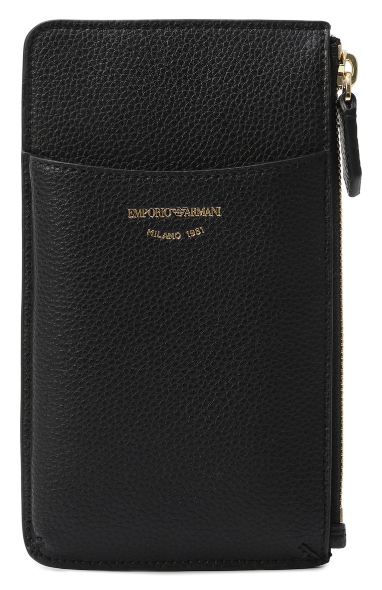 Женский футляр для кредитных карт EMPORIO ARMANI черного цвета, арт. EW000543/AF11953 | Фото 1 (Нос: Не проставлено; Материал: Экокожа)