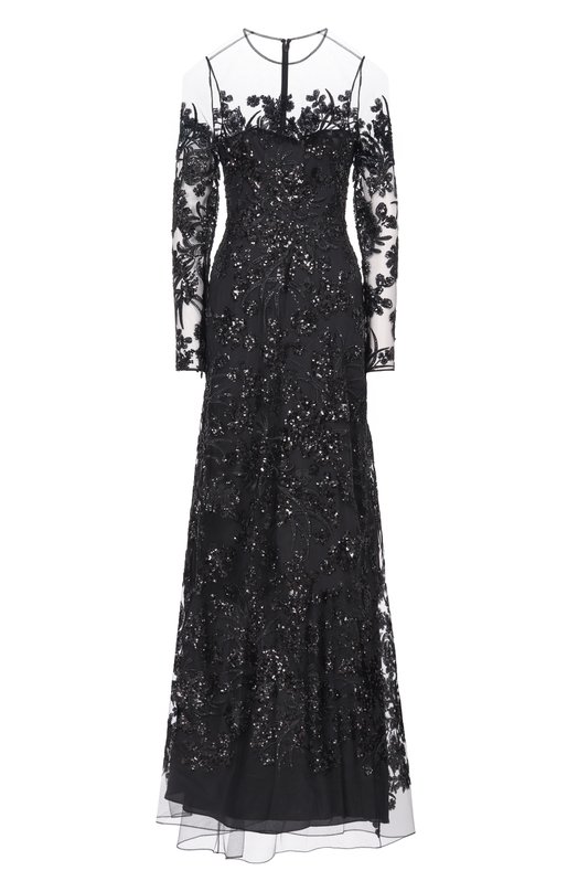 Платье с отделкой пайетками Zuhair Murad RDR26051/TUEM016 Чёрный RDR26051/TUEM016