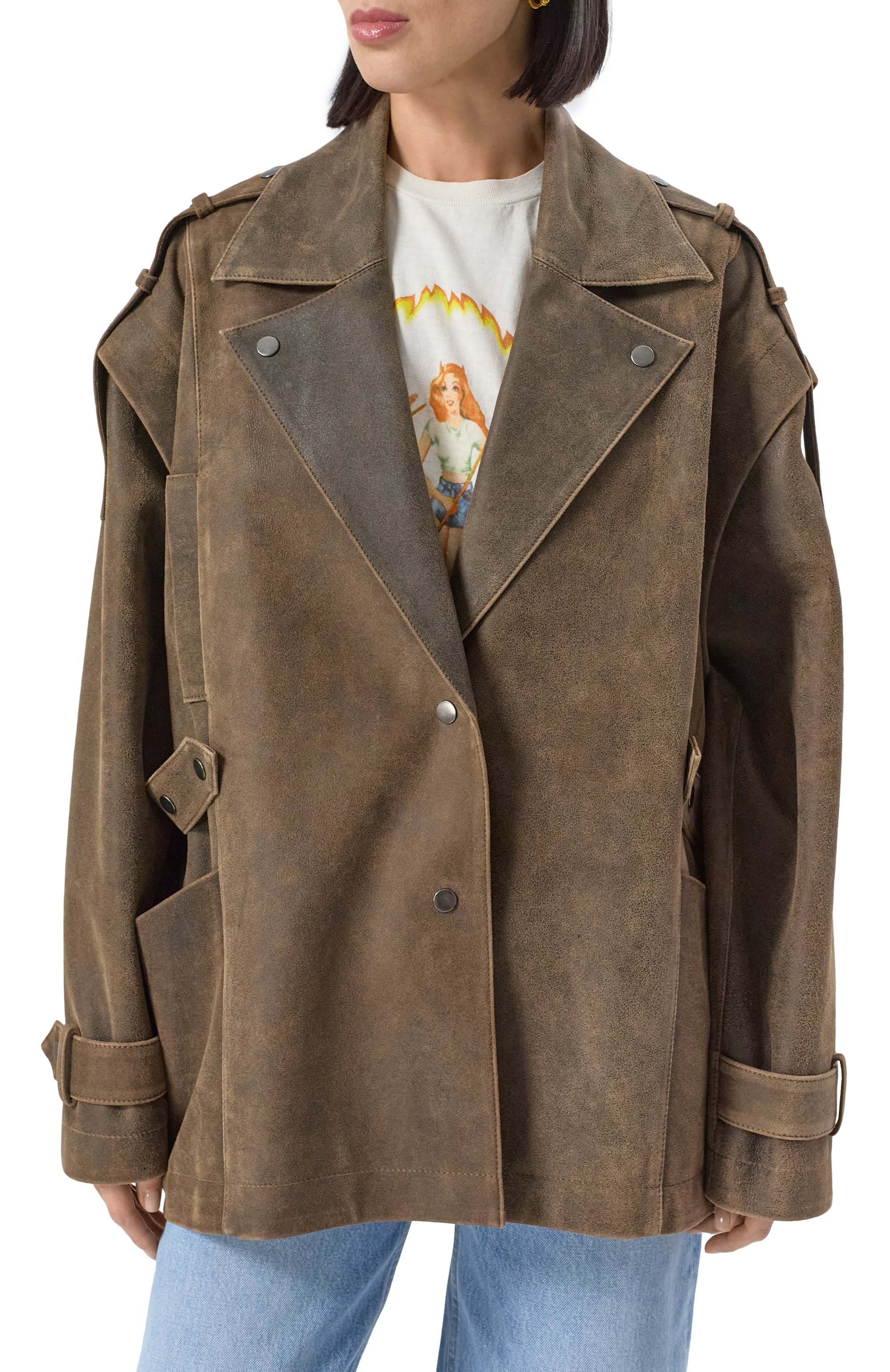 Кожаная куртка RUBAN коричневого цвета по цене 336730 руб., арт. RFW24/25-22.1.29.16, фото 3 Кожаная куртка RUBAN, арт. RFW24/25-22.1.29.16, фото 3