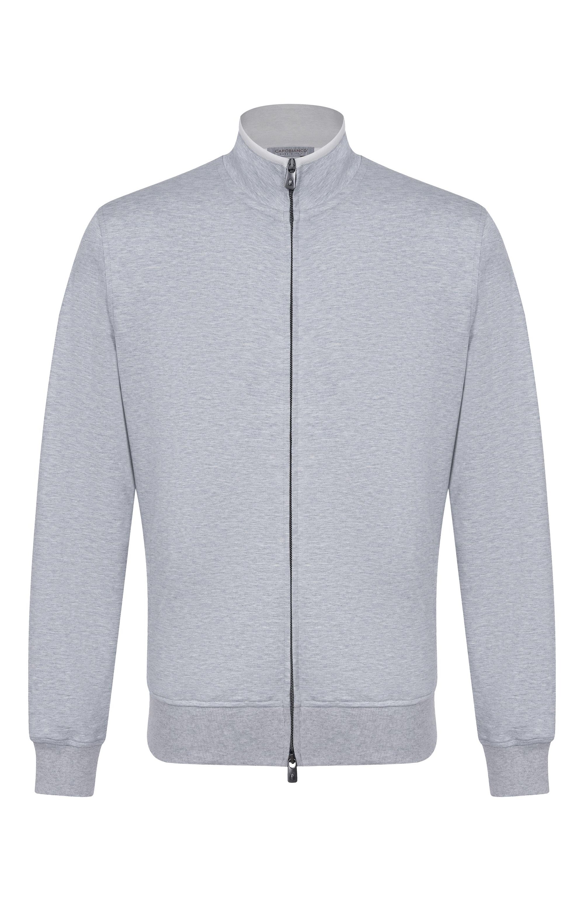 Толстовка из хлопка и шелка CAPOBIANCO, арт. 20M452.DS00._001, фото 1