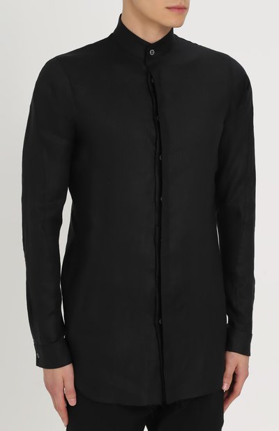 Удлиненная льняная рубашка с воротником-стойкой MANUEL MARTE, арт. S6103, фото 3