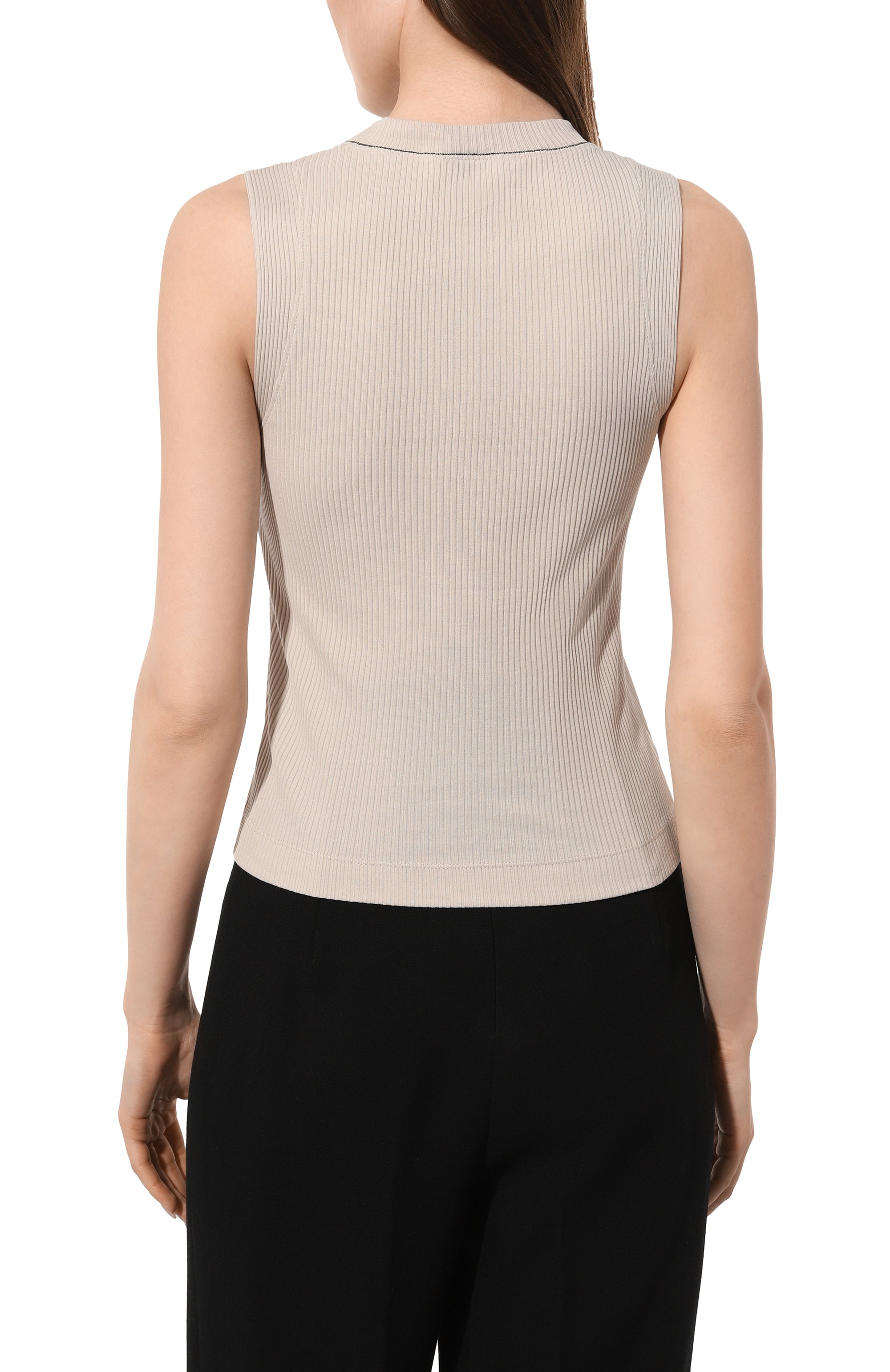 Хлопковый топ BRUNELLO CUCINELLI бежевого цвета по цене 36450 руб., арт. MH990BM100, фото 4 Хлопковый топ BRUNELLO CUCINELLI, арт. MH990BM100, фото 4