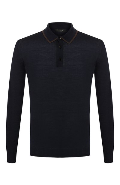 Поло с длинными рукавами из смеси шерсти и шелка ZEGNA, арт. URG00/132, фото 1