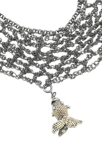 Колье с рыбами MIDGARD PARIS серебряного цвета по цене 33800 руб., арт. 5817, фото 3 Колье с рыбами MIDGARD PARIS, арт. 5817, фото 3