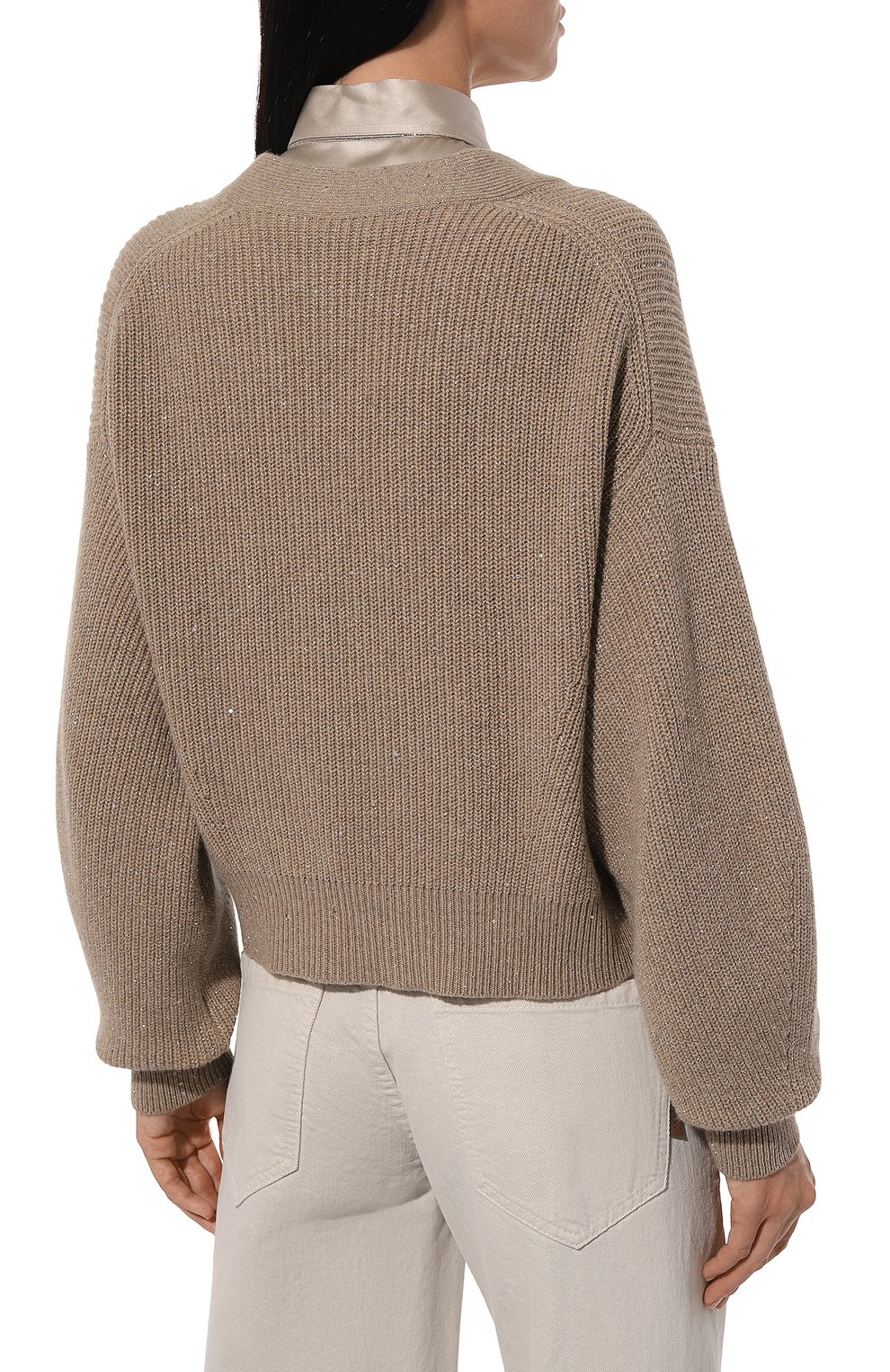 Кардиган из кашемира и шерсти BRUNELLO CUCINELLI бежевого цвета по цене 216000 руб., арт. MBM756906P, фото 4 Кардиган из кашемира и шерсти BRUNELLO CUCINELLI, арт. MBM756906P, фото 4