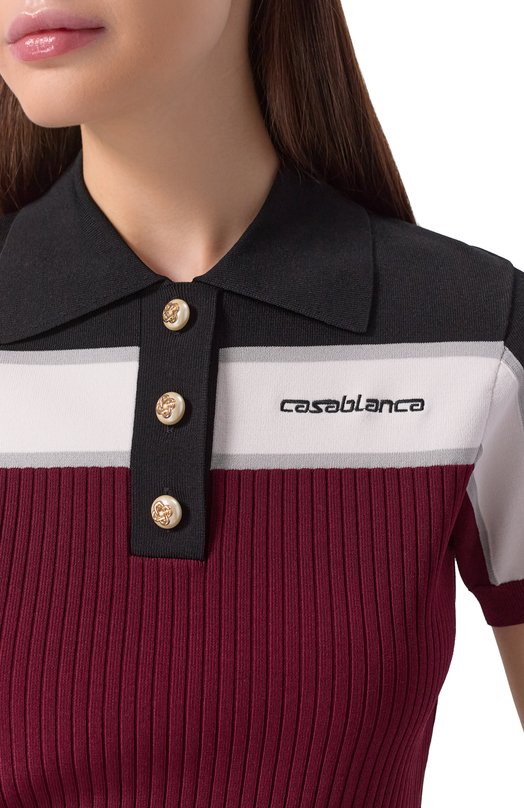 Поло из вискозы Casablanca W-SP26-KW-1233-01 Разноцветный  W-SP26-KW-1233-01 Фото 5