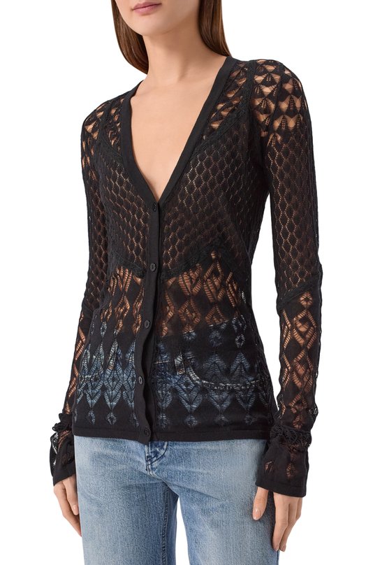 Хлопковый кардиган Blumarine 2M676A Чёрный  2M676A Фото 3