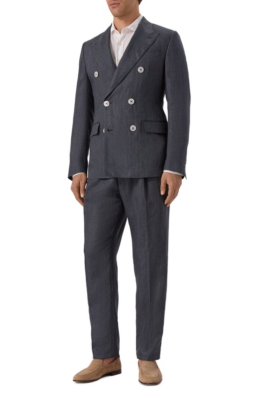 Льняной пиджак Dolce & Gabbana G2QS7T/FU4MF Серый  G2QS7T/FU4MF Фото 2