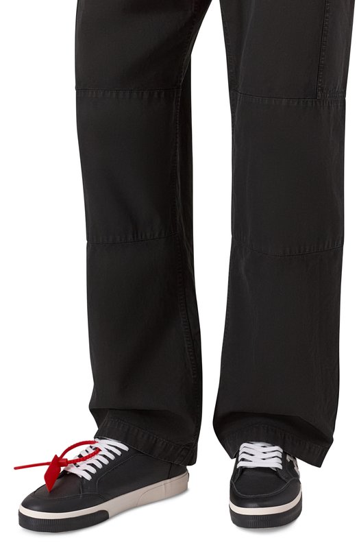 Кожаные кеды New Low Vulcanized Off-White 0MIA293C99LEA002 Чёрный  0MIA293C99LEA002 Фото 3