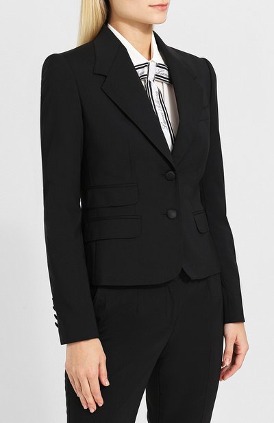 Приталенный шерс тяной жакет на двух пуговицах DOLCE & GABBANA, арт. F29G3T/FUBBG, фото 3