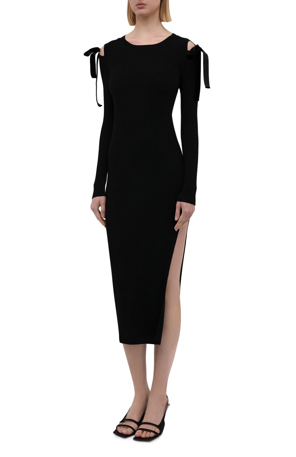 Платье из вискозы REDVALENTINO черного цвета по цене 85950 руб., арт. WR3KD03J/649, фото 3 Платье из вискозы REDVALENTINO, арт. WR3KD03J/649, фото 3