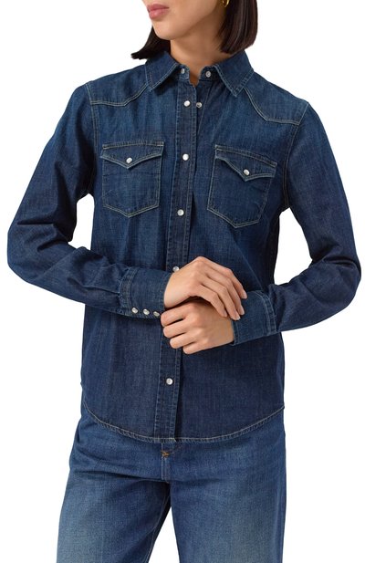 Джинсовая рубашка MVST темно-синего цвета по цене 81900 руб., арт. C0DY/B059, фото 3 Джинсовая рубашка MVST, арт. C0DY/B059, фото 3