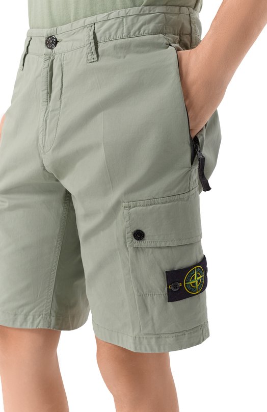 Хлопковые шорты Stone Island K1S15L100011S0010 Хаки  K1S15L100011S0010 Фото 5