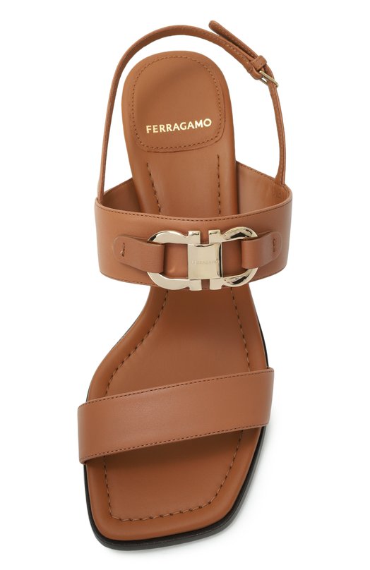 Кожаные босоножки Ferragamo 01G963/769667 Коричневый  01G963/769667 Фото 6