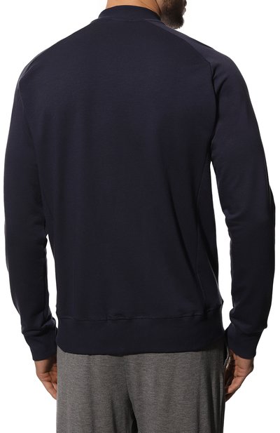 Хлопковая толстовка HANRO темно-синего цвета по цене 24850 руб., арт. 075076., фото 4 Хлопковая толстовка HANRO, арт. 075076., фото 4