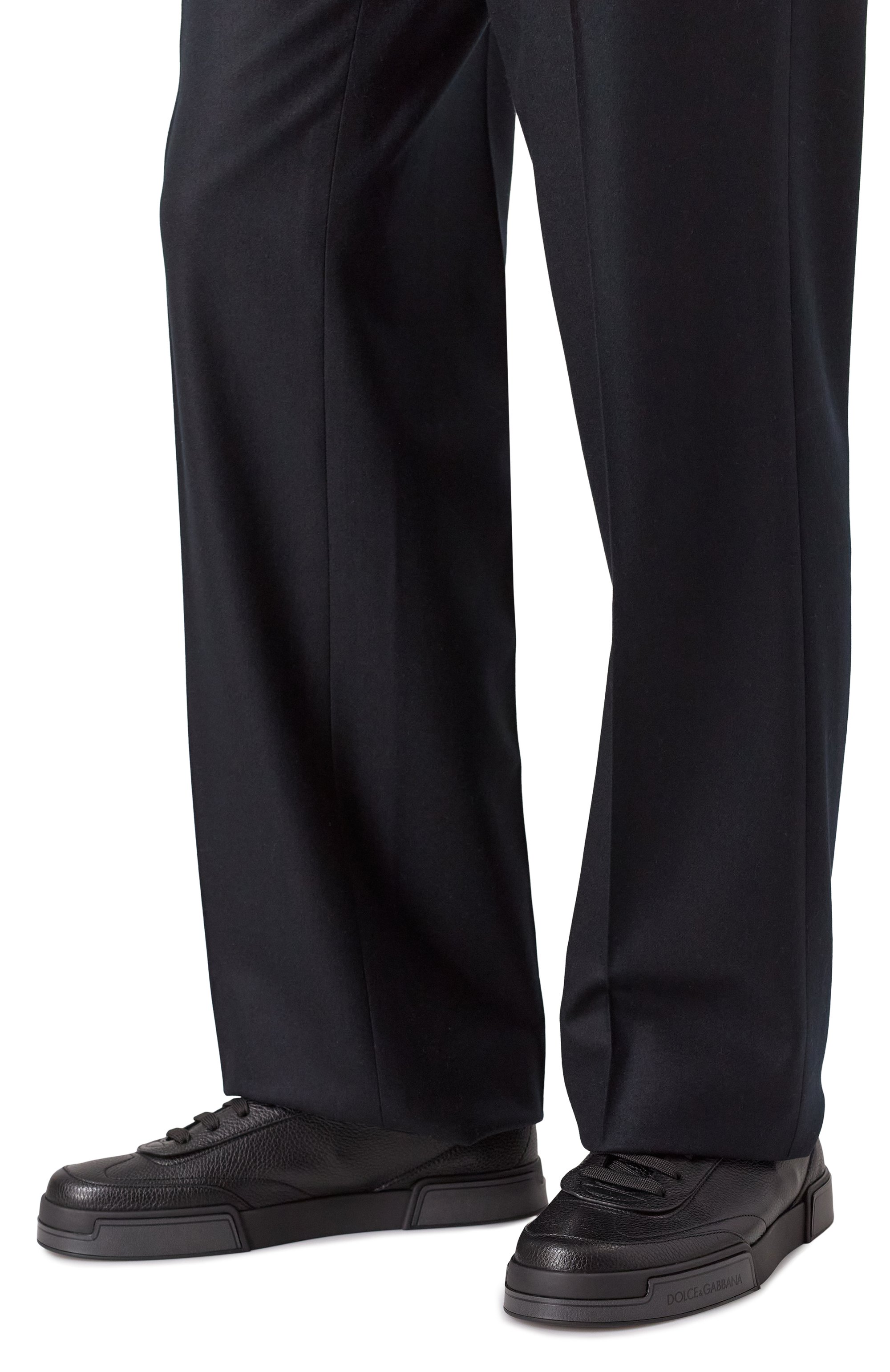 Кожаные кеды portofino yacht DOLCE & GABBANA черного цвета по цене 99500 руб., арт. A20190/A6A88, фото 3 Кожаные кеды portofino yacht DOLCE & GABBANA, арт. A20190/A6A88, фото 3