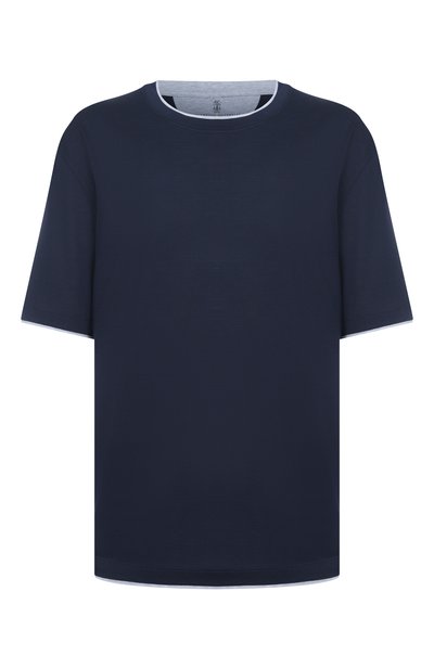 Мужская футболка из шелка и хлопка BRUNELLO CUCINELLI, арт. MH8367427W