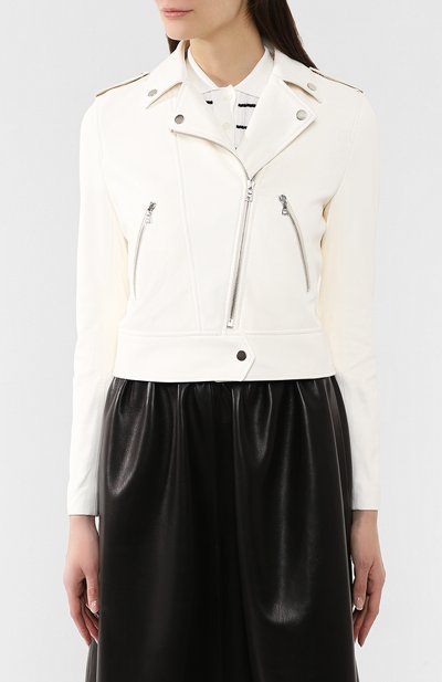 Кожаная куртка MASLOV белого цвета по цене 66000 руб., арт. K04, фото 3 Кожаная куртка MASLOV, арт. K04, фото 3