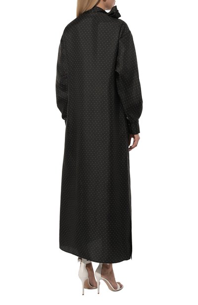 Шелковое платье GOOROO черного цвета по цене 69710 руб., арт. D036-2000-9914-SS24, фото 4 Шелковое платье GOOROO, арт. D036-2000-9914-SS24, фото 4