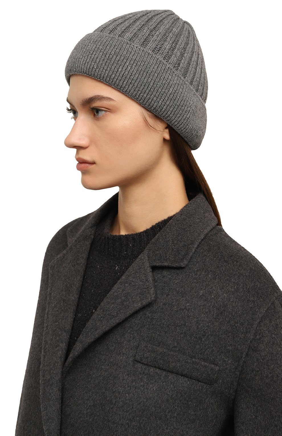 Кашемировая шапка DESTIN серого цвета по цене 14550 руб., арт. DAW3C0STA, фото 2 Кашемировая шапка DESTIN, арт. DAW3C0STA, фото 2