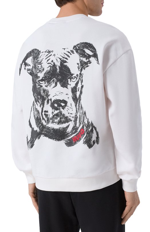 Хлопковый свитшот HUGO 50557482 Белый  50557482 Фото 4